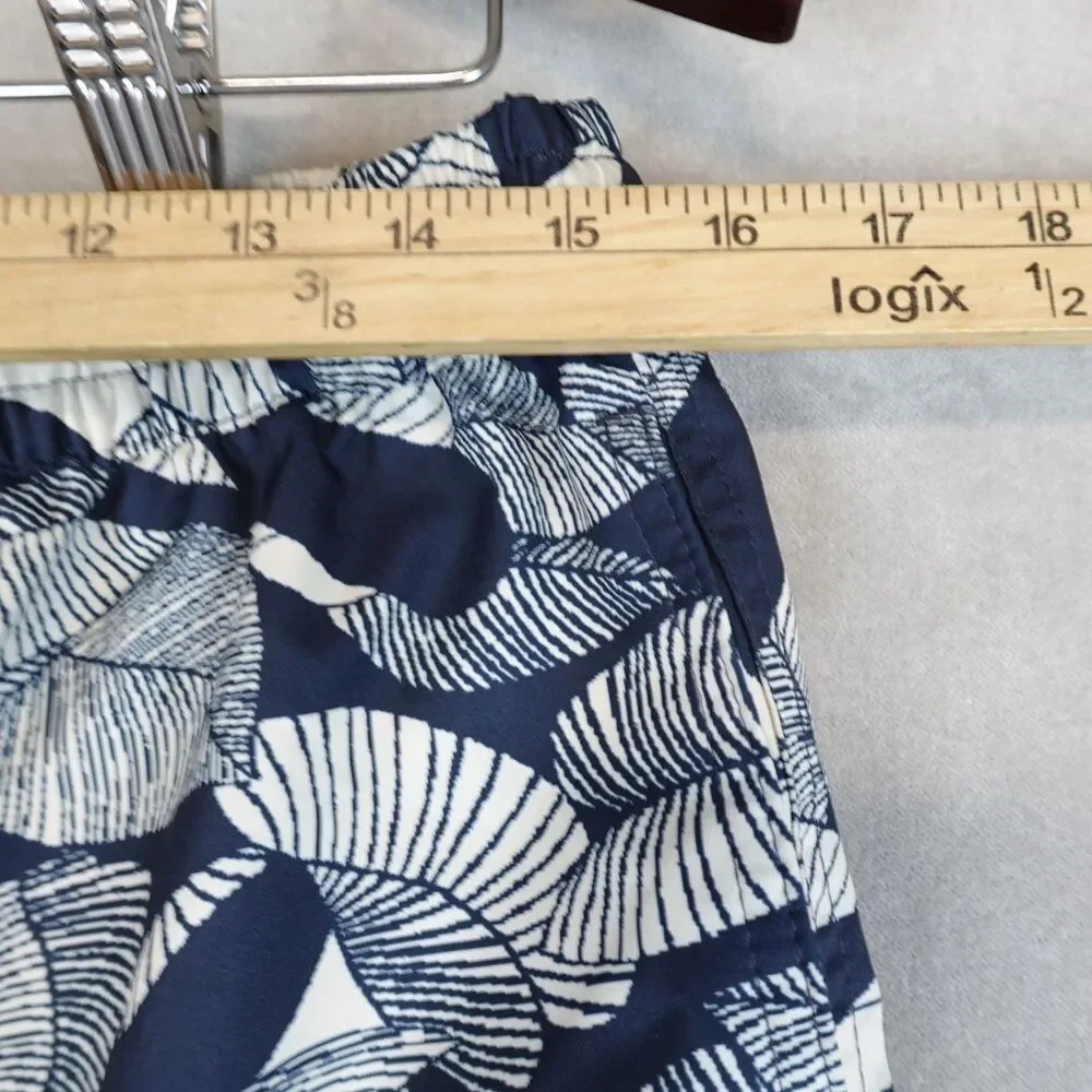 Outerknown Nomadic Volley Mens Medium Shorts Swim Trunks Indigo Floating Fauna